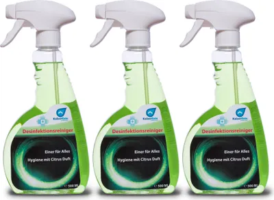 Produktbild von KaiserRein Desinfektionsspray 3 x 0,5 L (1,5L) schonendes Desinfektionsmittel zur Flächendesinfektion I ohne Alkohol I begrenzt virozid I Desinfektionsreiniger