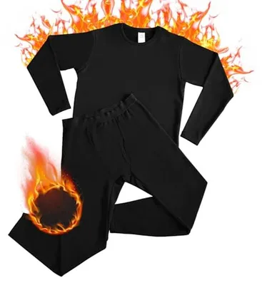 Productafbeelding van Heren Thermisch Ondergoed Set - Fleece Ski Ondergoed en Thermobroek voor de Winter