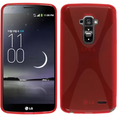 Produktbild von PhoneNatic Case kompatibel mit LG G Flex - rot Silikon Hülle X-Style + 2 Schutzfolien