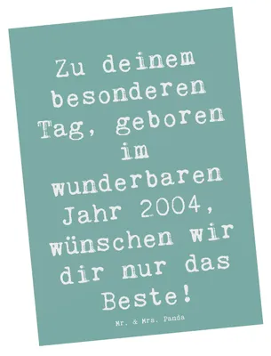 Produktbild von Mr. & Mrs. Panda Grußkarte Spruch 2004 Geburtstag - Meeresbrise - Geschenk, Jahrgang, Besondere Wünsche, Ansichtskarten, Ansichtskarte, Postkarten, einzelkarte, zum