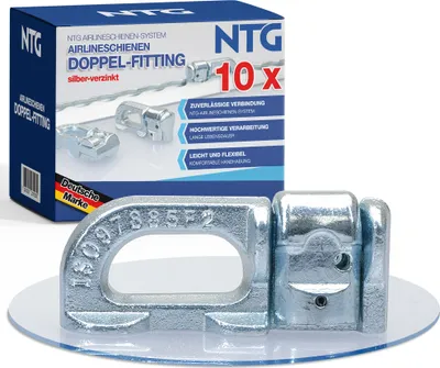 Produktbild von 10x Doppel Fitting Endbeschlag Endfitting Airlineschiene Double Stud, ohne Ring