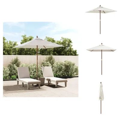 Image de vidaXL Parasol avec mât en bois sable 198x198x231 cm - Parasols & ombrelles