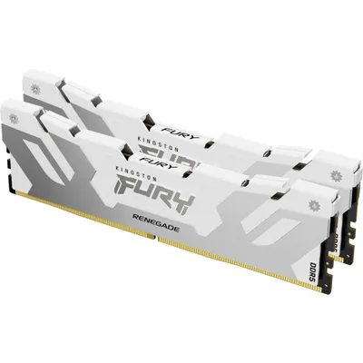 Zdjęcie produktu dla Kingston Technology FURY 32GB 8000MT/s DDR5 CL38 DIMM (Zestaw 2) Renegade White XMP, 32 GB, 2 x 16 GB, DDR5, 288-pin DIMM