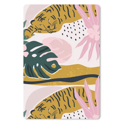 Produktbild von MuchoWow® Mauspad Mousepad Tiger - Blätter - Dschungel - Muster 40x60 cm - Mousepads - Maus Mat - Pad - Mausunterlage - Schreibtisch Accesoire