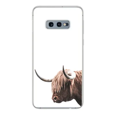 Produktbild von MuchoWow® Handyhülle Schutzhülle Hülle für Samsung Galaxy S10e Schottischer Highlander - Kopf - Weiß Silikon Softcase Handy Hülle - Handy