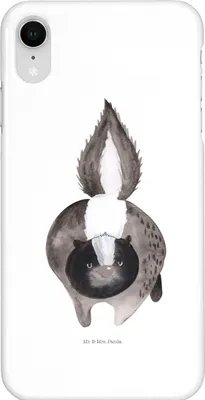 Produktbild von Mr. & Mrs. Panda Iphone XR Handyhülle Stinktier Angriff - Weiß - Geschenk, Handy Case, Premium Kunststoff, wütend, Drohung, Raubtier, Skunk, Stinker