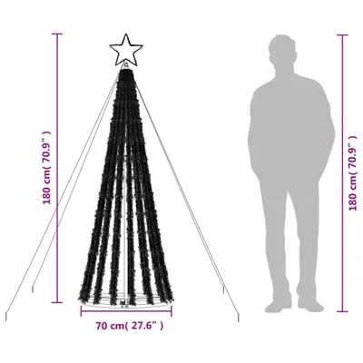 Image de vidaXL Sapin de Noël LED 275 LED multicolore 180 cm