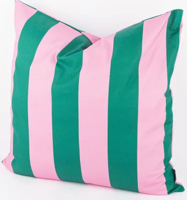 Produktbild von Kissenhülle Streifen dunkelgrün pink div. Größen SCHÖNER LEBEN Größe 70x70cm (HxB) 70x70cm (HxB) Größe