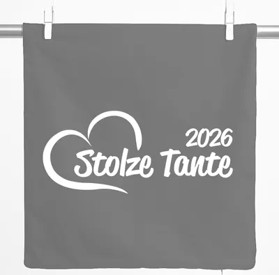 Produktbild von Huuraa Kissenbezug Stolze Tante 2026 Herz 40x40cm Steel Grey Baumwolle Dekokissenbezug Geschenkidee