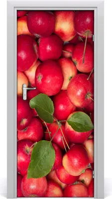 Produktbild von Tulup Türaufkleber 85x205 cm Dekorative Aufkleber Selbstklebend Wasserdichte Tapete Abnehmbar Schlafzimmer Wohnzimmer Wohnkultur - rote Äpfel