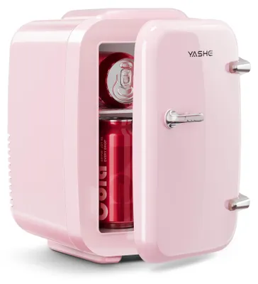 Image de YASHE Mini réfrigérateur MFA-5L-B 4 L rose, froid/chaud, AC/DC