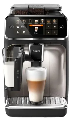 Produktbild von Philips Kaffeevollautomat 5400 Series, 12 Kaffeespezialitäten, LatteGo Milchsystem, Touchdisplay, Schwarz (EP5447/90)
