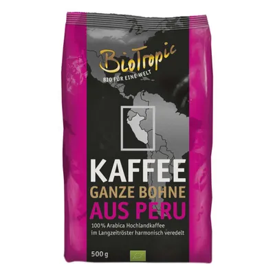 Produktbild von BioTropic Kaffee ganze Bohne Peru 100% Arabica 500g