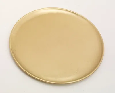 Produktbild von Kerzenteller, Dekoteller Messing Gold matt satiniert Ø 21 cm ideal für Kerzen, Taufkerzen, Hochzeitskerzen