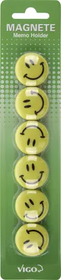 Produktbild von Vigo Magnete für Magnettafeln 6er Pack, Smiley, rund
