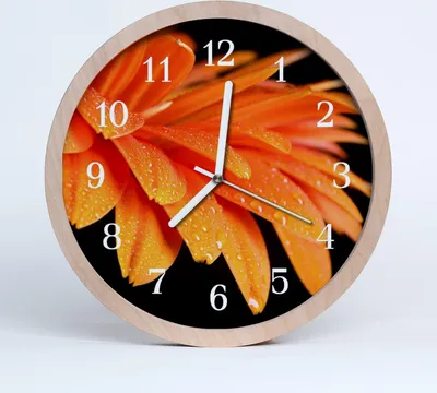 Produktbild von Holzuhr 20fi cm wanduhr - Gerbera Blumen
