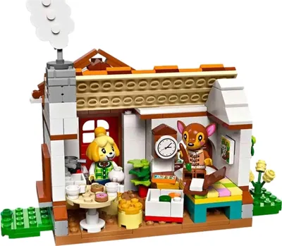 Productafbeelding van LEGO Animal Crossing: Bezoek van Melinda. Creatief speelgoed voor kinderen met 2 miniatuurfiguurtjes uit de videospelserie, waaronder Fatima. Merchandise, cadeau voor meisjes en jongens vanaf 6 jaar. Artikelnummer: 77049