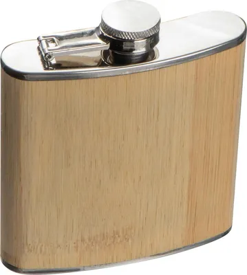 Produktbild von Flachmann aus Edelstahl / Bambusumantelt / 170 ml