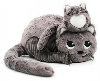 Productafbeelding van Globe Trotoys Knuffelkat Miaou, mama en haar grijze baby