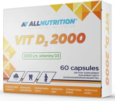 Productafbeelding van Allnutrition Vitamine D3 2000, 60 capsules, voor het immuunsysteem
