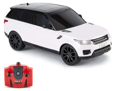 Image de CMJ RC CARS, Range Rover Sport, voiture télécommandée officiellement licenciée, échelle 1:24, avec éclairage LED fonctionnel, voiture de sport super rapide (blanc)