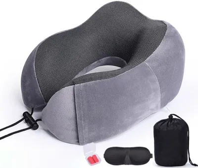 Produktbild von ANTCOOL Reisekissen, Reise- oder Flug-Memory-Schaumstoff-Nackenkissen, Ergonomisch gestaltetes Head-Forward-Nackenstützkissen, Reisekissen für Erwachsene und Kinder