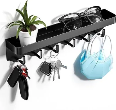 Produktbild von Famanu Schlüsselregal – 6 Haken und Ablage – Wandmontage