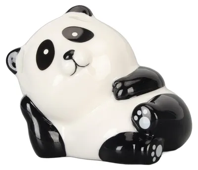 Image de Porte-encens Panda en porcelaine blanche, joli relief réaliste, idéal pour la méditation et la décoration intérieure.