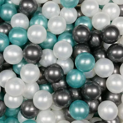 Immagine prodotto di Palline ø7cm 50pz madreperla, turchese metallizzato, grafite metallizzato