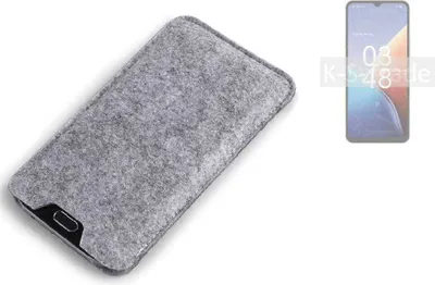 Produktbild von K-S-Trade Filz Handyhülle kompatibel mit UMIDIGI F3 5G Schutzhülle Filztasche Filz Tasche Case Sleeve Handy Hülle Filzhülle grau