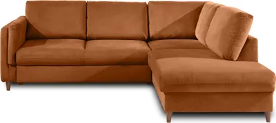 Produktbild von Lisa Design Brooke, Ecksofa rechts, mit Schlaffunktion, 5-Sitzer, aus Samt , Rostfarben