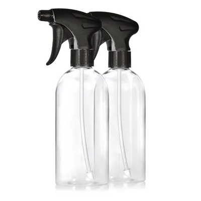 Produktbild von Oputec 2 x 500ml Sprühflaschen aus Kunststoff Transparent zum Befüllen - Leere Wassersprühflasche für Pflanzen, Blumen, Reinigungsmittel
