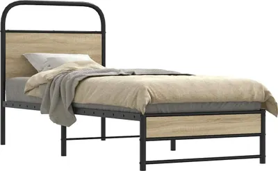Immagine prodotto di vidaXL Struttura letto senza materasso 75x190 cm rovere fumé materiale a base di legno