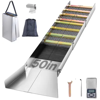 Obrázok produktu pre VEVOR Skladacie stavidlo z hliníkovej zliatiny, Kompaktné stavidlá na zlato s dĺžkou 127 cm, Ľahké zariadenie na ryžovanie zlata, Prenosné stavidlá s baníckym machom, rieky, potoka atď.