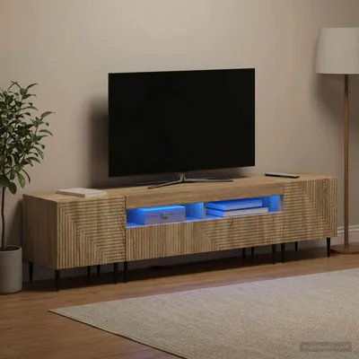 Productafbeelding van Maison Exclusive - LED TV-meubel, 3-delig, Sonoma-eikenhout fineer