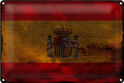 Produktbild von Blechschild Flagge Spanien 40x30cm Flag of Spain Rost