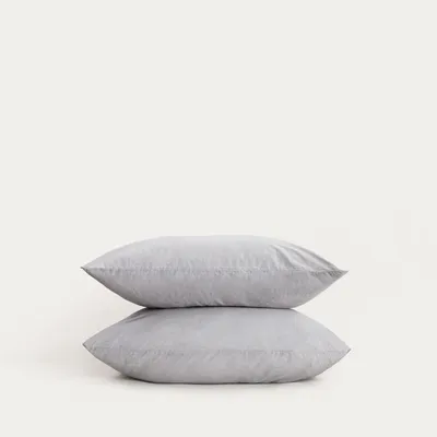 Produktbild von HOMLA Set mit zwei Kissenbezügen aus GOSSY-Baumwolle mit gefärbten grauen Fäden, 2er-Set, 50x60 cm