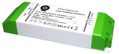 Image de FTPC150V12-D : lampe LED 12 V/11 A 48-132 W CV, boîtier en plastique fin, triac CA gradable