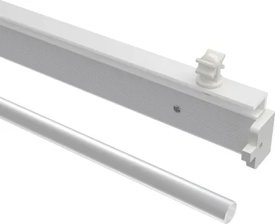Produktbild von Interdeco Paneelwagen aus Kunststoff mit Klettband / Paneltrack mit Beschwerung für Gardinenschienen und Innenlaufstangen Weiß, Typ Fastfix, 60 cm