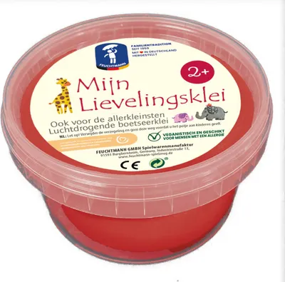 Produktbild von Feuchtmann Knete rot 500g - allergenfreie lufttrocknende Modelliermasse
