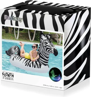 Produktbild von Bestway® Pływające zwierzę z oświetleniem LED Zebra 254 x 142 cm