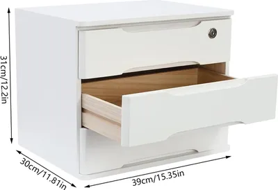 Image de Boîte de rangement, tiroirs verrouillables, aucun montage nécessaire, 3 niveaux Blanc