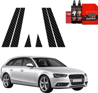 Produktbild von 6in1 Kohlenstoff Schutzfolie Grizz Protector für B-C-Säule - Audi A4 B8 Avant Facelifting (2011-2015)