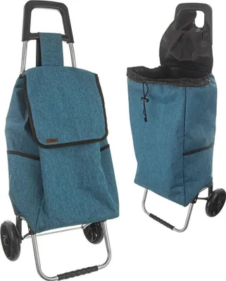 Produktbild von Orion Einkaufstrolley Einkaufsroller Einkaufswagen Einkaufstasche auf Rollen blau 40 L 30 kg