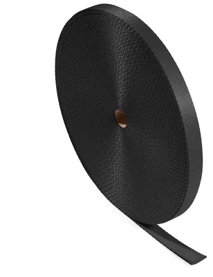 Produktbild von Bagum Polypropylen Gurtband Schwarz 25 mm × 50 m, Tragband Rolle aus 100% PP, Gurt UV Beständig und Wasserresistent, Hergestellt in der EU