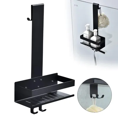 Produktbild von Duschregal Duschablage zum Hängen, Duschkorb zum Hängen der Glas-Duschabtrennung, Edelstahl,mit Haken für Rahmenlos Glastür