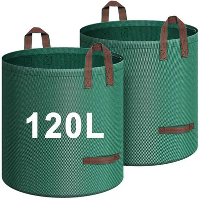 Produktbild von Famanu Gartenabfalltasche 2x 120L - Wiederverwendbar, Stabil, Faltbar