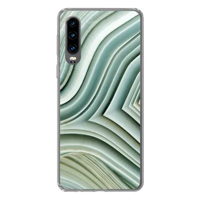 Produktbild von MuchoWow® Handyhülle Schutzhülle Hülle für Huawei P30 Naturstein - Abstrakt - Grau Silikon Softcase Handy Hülle - Kartenbesitzer