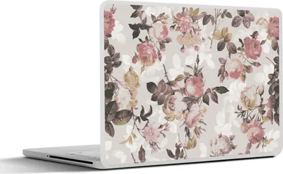 Produktbild von MuchoWow® Laptop Aufkleber Sticker Cover Muster - Blume - Rosa 30x22 cm - Laptop-Sticker