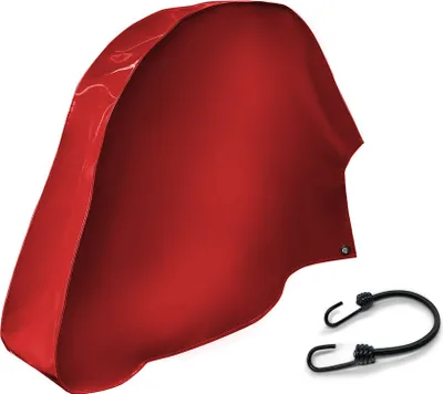 Image de Housse de timon en bâche PVC Premium pour poids lourds, 680g/m², (rouge RAL3002, 75x60x10cm pour timons freinés), Protection de timon universelle, Couverture de timon